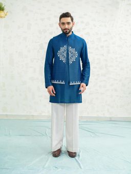 Runit Gupta - Cobalt Diamond Nehru Jacket