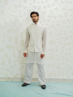 Runit Gupta - Ivory Thunder Kurta with Pyjama and Nehru Jacket