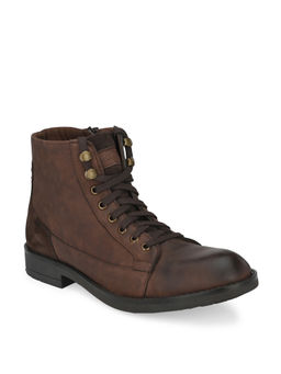 Delize - Solid Brown Lace-up Boots