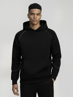 Fitkin - Men Fleece Super Soft Athleisure Black Hoodie