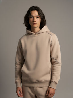Fitkin - Men Fleece Super Soft Athleisure Tan Hoodie