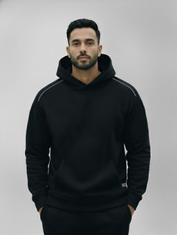 Fitkin - Men Fleece Everyday Move Lite Black Hoodie
