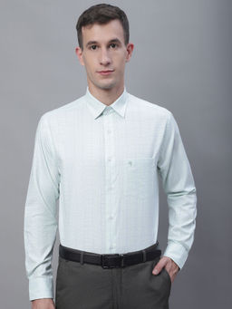 Cantabil - Mens Checks Green Formal Shirt