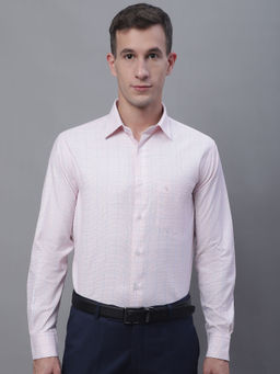 Cantabil - Mens Checks Pink Formal Shirt