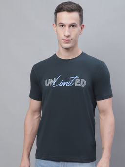 Cantabil - Mens Typography Green T-Shirt