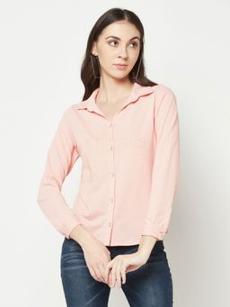 CRIMSOUNE CLUB - Women Pink Textured Shirt