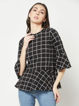 CRIMSOUNE CLUB - Women Black Peplum Top