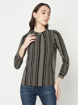 CRIMSOUNE CLUB - Women Black Striped Top