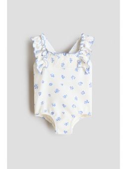 H&M - Girls White Textured swimsuit