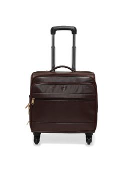 MBOSS - Faux Leather 4 Wheel Overnighter Laptop Trolley Travel Bag