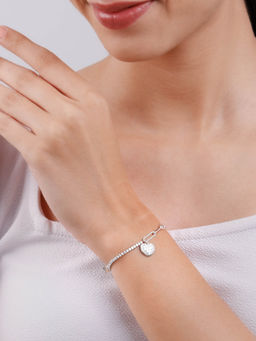 GIVA - 925 Silver Hearty Party Bracelet, Adjustable