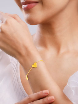 GIVA - 925 Silver Golden Multiple Heart Bracelet, Adjustable