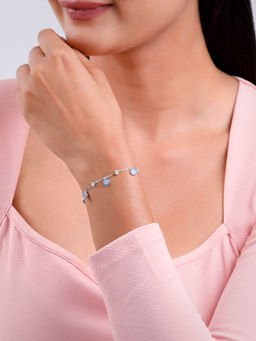 GIVA - 925 Silver Azure Evil Eye Bracelet, Adjustable