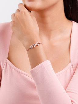 GIVA - 925 Silver Rose Gold Classic Spark Bracelet, Adjustable