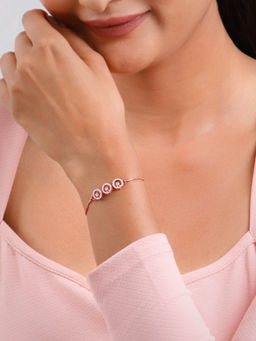 GIVA - 925 Silver Rose Gold Circular Grace Bracelet, Adjustable