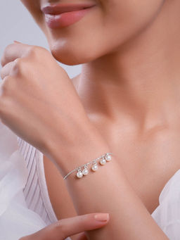 GIVA - 925 Silver Fivesome Pearl Bracelet, Adjustable