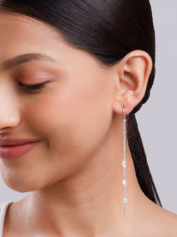 GIVA - 925 Silver Sparkling Sui Dhaga Earrings