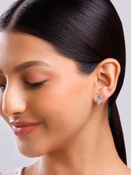 GIVA - 925 Oxidised Silver Feather Earrings