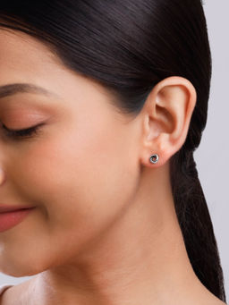 GIVA - 925 Oxidised Silver Vintage Circle Studs