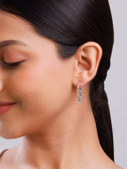 GIVA - 925 Oxidised Silver Twist Hoop Earrings