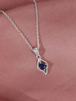 GIVA - 925 Silver Azure Leaf Pendant With Link Chain