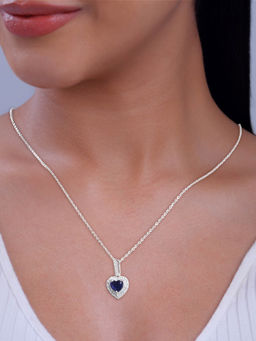 GIVA - 925 Silver Royal Heart Pendant With Link Chain