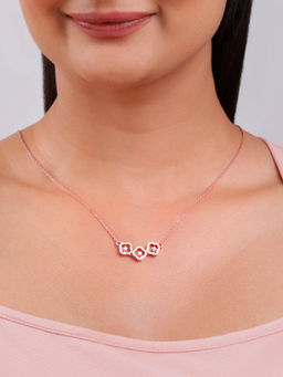 GIVA - 925 Silver Rose Gold Classic Spark Necklace
