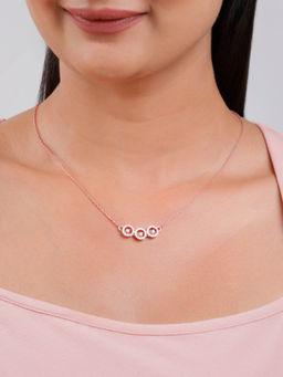 GIVA - 925 Silver Rose Gold Circular Grace Necklace