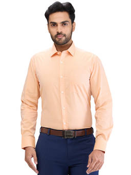 Park Avenue - Regular Fit Formal Shirt Full Sleeves Collar Neck Printed Orange