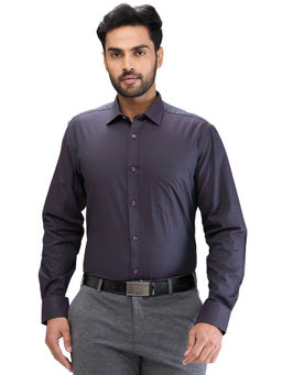 Park Avenue - Regular Fit Formal Shirt Full Sleeves Collar Neck Printed Purple