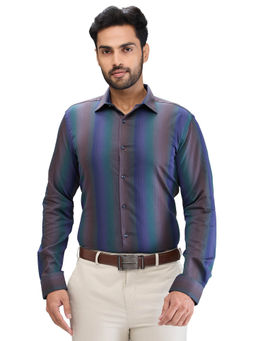 Park Avenue - Slim Fit Formal Shirt Full Sleeves Collar Neck Stripes Multi-Color