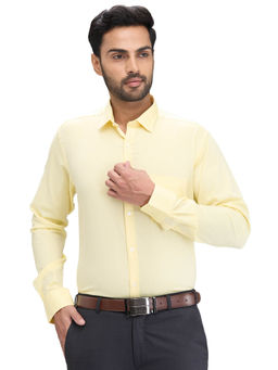 Park Avenue - Regular Fit Formal Shirt Full Sleeves Collar Neck Checks Yellow