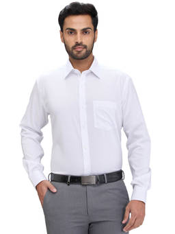 Park Avenue - Regular Fit Formal Shirt Full Sleeves Collar Neck Solid White