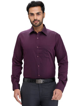 Park Avenue - Regular Fit Formal Shirt Full Sleeves Collar Neck Solid Wine