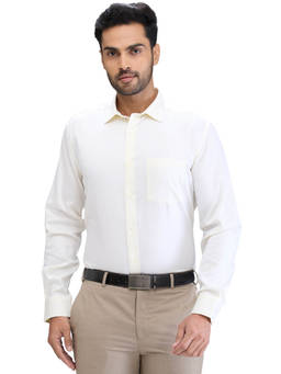 Park Avenue - Regular Fit Formal Shirt Full Sleeves Collar Neck Solid Yellow