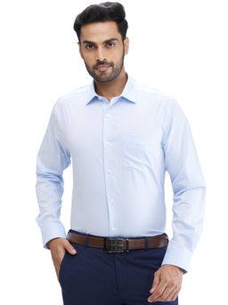 Park Avenue - Regular Fit Formal Shirt Full Sleeves Collar Neck Geometric Blue