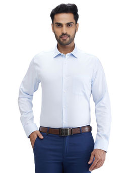 Park Avenue - Regular Fit Formal Shirt Full Sleeves Collar Neck Printed Blue