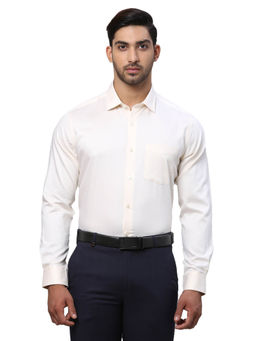 Park Avenue - Regular Fit Formal Shirt Full Sleeves Collar Neck Printed Beige