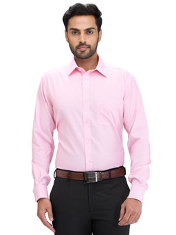 Park Avenue - Regular Fit Formal Shirt Full Sleeves Collar Neck Printed Pink
