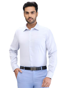 Park Avenue - Regular Fit Formal Shirt Full Sleeves Collar Neck Textured Blue