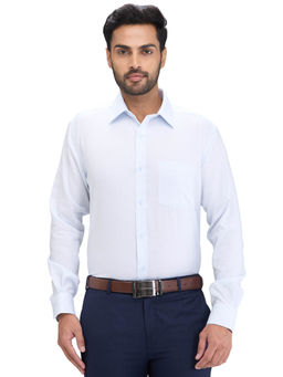 Park Avenue - Regular Fit Formal Shirt Full Sleeves Collar Neck Textured Blue