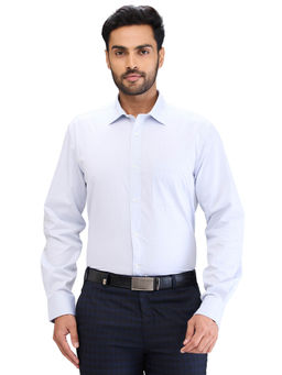 Park Avenue - Regular Fit Formal Shirt Full Sleeves Collar Neck Textured Blue
