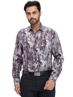 Park Avenue - Luxus Fit Formal Shirt Full Sleeves Collar Neck Printed Multi-Color