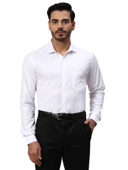 Park Avenue - Slim Fit Formal Shirt Full Sleeves Collar Neck Solid White