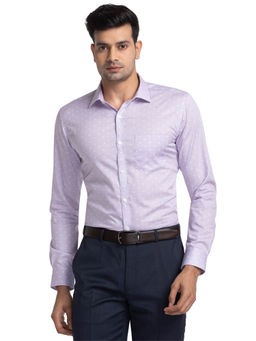 Park Avenue - Slim Fit Formal Shirt Full Sleeves Collar Neck Printed Purple