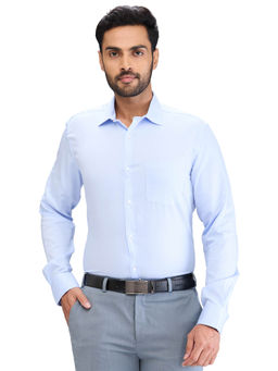 Park Avenue - Slim Fit Formal Shirt Full Sleeves Collar Neck Solid Blue