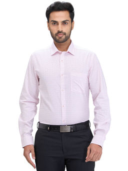 Park Avenue - Slim Fit Formal Shirt Full Sleeves Collar Neck Checks White