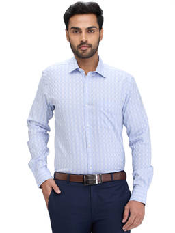 Park Avenue - Slim Fit Formal Shirt Full Sleeves Collar Neck Checks Blue