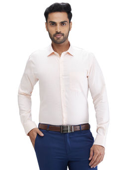 Park Avenue - Slim Fit Formal Shirt Full Sleeves Collar Neck Checks Cream