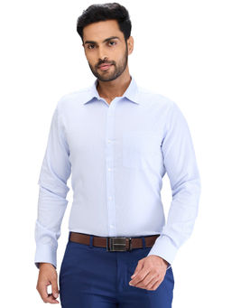 Park Avenue - Slim Fit Formal Shirt Full Sleeves Collar Neck Stripes Blue